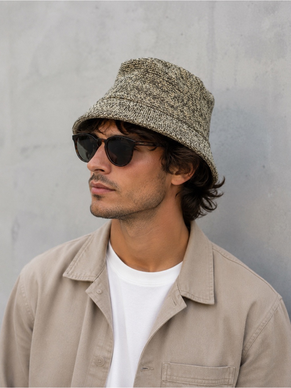Norsewear Vintage 70's Wool Melange Knit Outdoor Fisherman Unisex Bucket Hat